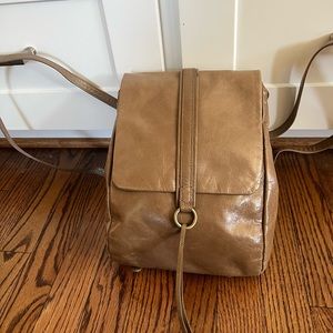 Leather Hobo tan polished leather purse